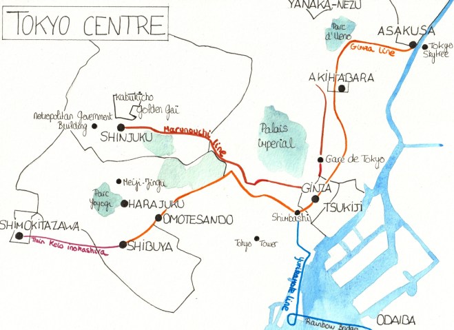 Plan des quartiers de Tokyo